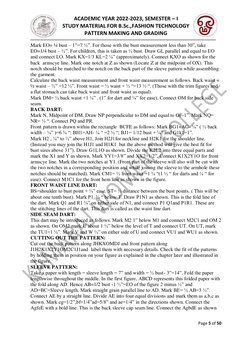 ACADEMIC YEAR 2022-2023, SEMESTER – I 
STUDY MATERIAL FOR B.Sc.,FASHION TECHNOLOGY 
PATTERN MAKING AND GRADING 
-------------