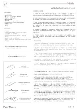 INSTRUCCIONES/ INSTRUCTIONS
PROCEDIMIENTO
1. IMPRIMIR LAS PLANTILLAS EN HOJAS A4 DE ACUEDO A TU ESCALA Y 
RECORTARLAS CON TIJ