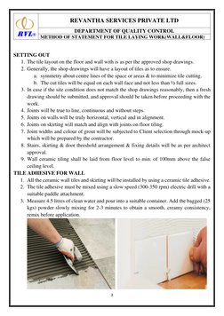 Tile Laying Method Statement Guide | PDF | Tile | Plumbing