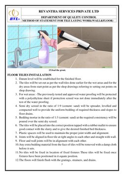 Tile Laying Method Statement Guide | PDF | Tile | Plumbing