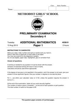 Class 
 Index Number 
 
Name : __________________________________________ 
 
 
 
 
This question paper consists of 6 printe