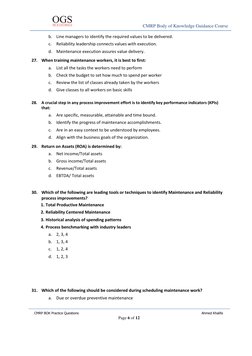 CMRP Exam Practice Questions Guide | PDF