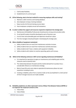 CMRP Exam Practice Questions Guide | PDF