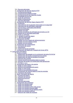 -4- 
18.4. Recursos adicionales 
19. Configuración del Servidor Apache HTTP  
19.1. Configuraciones básicas  
19.2. Configura