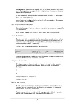 -9- 
Bajo archivo en una terminal de GNOME verá los siguientes elementos en el menú: 
opción Nueva pestaña que le permite abr