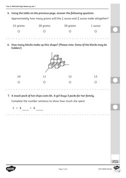Year 5 NAPLAN Numeracy Practice Test | PDF | Ounce | Metrology