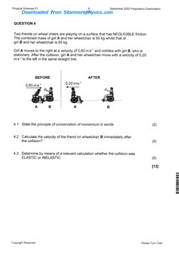 Physical Science Grade 12 SEPT 2022 P1 and Memo | PDF