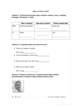 Klasa 4 UNIT 4 TEST Worksheet - Live Worksheets | PDF