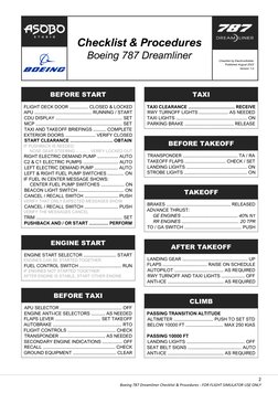 757 Normal Checklist Boeing 787 Dreamliner Checklist | PDF | Takeoff | Aerospace Engineering
