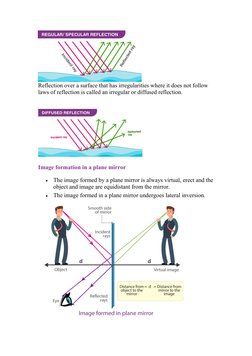 Reflection over a surface that has irregularities where it does not follow
laws of reflection is called an irregular or diffu