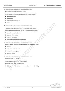 CH 1 - MEASUREMENTS AND UNITS
19 - (0625-W 2019-Paper 2 (Extended)/1-Q1) - MEASUREMENTS AND UNITS
20 - (0625-W 2019-Paper 2 (