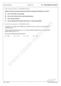 CH 1 - MEASUREMENTS AND UNITS
1 - (0625-S 2017-Paper 2 (Extended)/1-Q1) - MEASUREMENTS AND UNITS
2 - (0625-S 2017-Paper 2 (Ex
