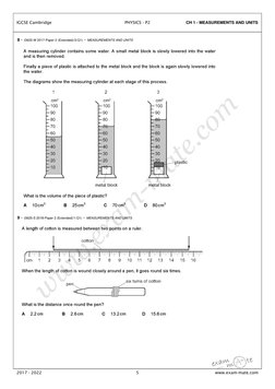 CH 1 - MEASUREMENTS AND UNITS
8 - (0625-W 2017-Paper 2 (Extended)/3-Q1) - MEASUREMENTS AND UNITS
9 - (0625-S 2018-Paper 2 (Ex