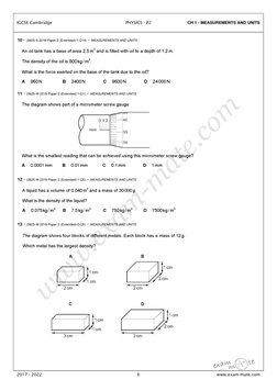 CH 1 - MEASUREMENTS AND UNITS
10 - (0625-S 2018-Paper 2 (Extended)/1-Q14) - MEASUREMENTS AND UNITS
11 - (0625-W 2018-Paper 2
