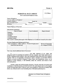 201 File Work Employee 201 File Template | PDF | Government | Justice