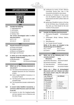 ART AND CULTURE 
 
Architecture 
 
1998 
Q.1 
Consider the following: 
 
1. Tughlaqabad fort  
 
2. Lodi Garden  
 
3. Qu