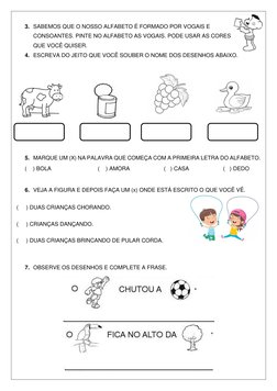 3. SABEMOS QUE O NOSSO ALFABETO É FORMADO POR VOGAIS E  
CONSOANTES. PINTE NO ALFABETO AS VOGAIS. PODE USAR AS CORES 
QUE VOC