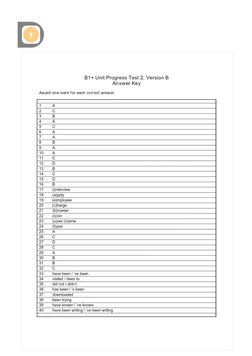 Progress Test Unit 2 B1 | PDF