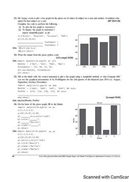 IP - Question Bank (Plotting With Pyplot) - Class XII | PDF
