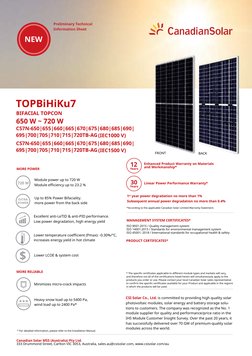 Canadian Solar 700-720W Datasheet | PDF | Solar Panel | Photovoltaics