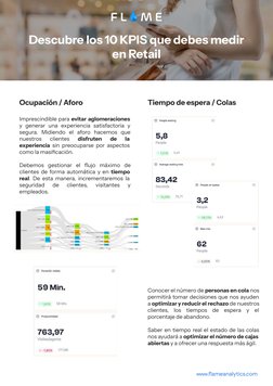 Descubre los 10 KPIS que debes medir 
en Retail
Ocupación / Aforo
Imprescindible para evitar aglomeraciones 
y generar una ex