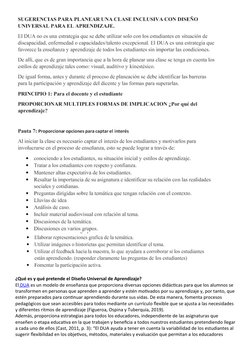 Principios del DUA en Educación Inclusiva | PDF | Aprendizaje | Plan de ...