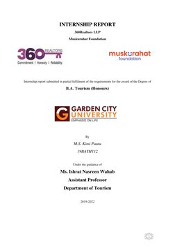 1 
INTERNSHIP REPORT 
360Realtors LLP 
 
 
Muskurahat Foundation 
 
 
Internship report submitted in partial fulfilment of