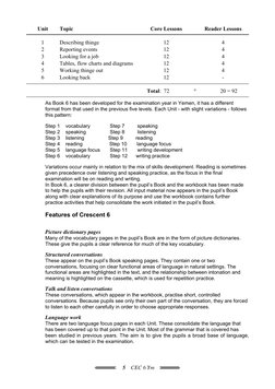 5    CEC 6 Ym
Topic
Describing thinge
Reporting events
Looking for a job
Tables, flow charts and diagrams
Working thinge out
