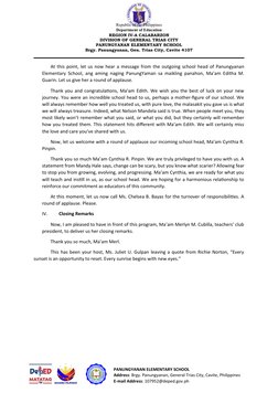 Welcome and Send-Off Program Script | PDF