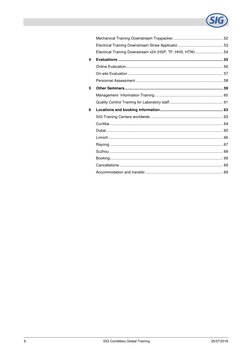 6 
 SIG Combibloc Global Training 
25/07/2018 
Mechanical Training Downstream Traypacker ................................