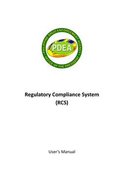 Pdea Ranking System PDEA Regulatory Compliance System Guide | PDF | Password | Login