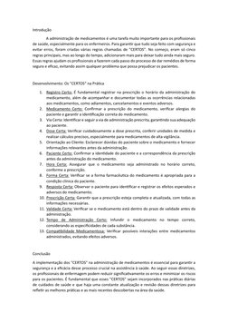 Introdução  
A administração de medicamentos é uma tarefa muito importante para os profissionais 
de saúde, especialmente par