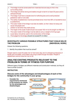GRADE 9  
TERM 1 
DATE:  _________________ 
Compiled by Ilze van Rensburg 
 
Page 3 of 19 
SES:  TECHNOLOGY & ROBOTICS