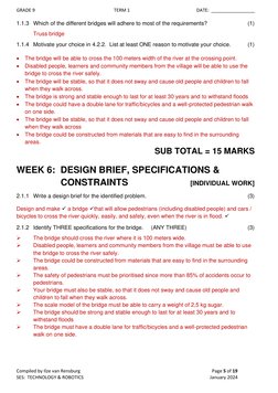 GRADE 9  
TERM 1 
DATE:  _________________ 
Compiled by Ilze van Rensburg 
 
Page 5 of 19 
SES:  TECHNOLOGY & ROBOTICS