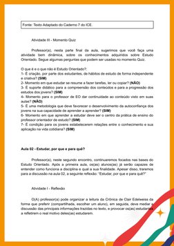 Atividades de Estudo Orientado - 1ª Série | PDF | Aprendizado ...