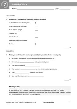 A1+ Unit 7 Language Test | PDF