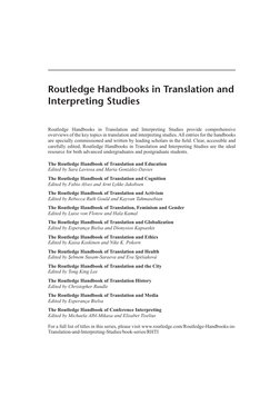 Routledge Handbooks in Translation and 
Interpreting Studies
Routledge Handbooks in Translation and Interpreting Studies prov
