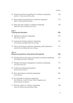 Contents
vii
20 Testing for professional qualification in conference interpreting 
258
Andrew C. Dawrant and Chao Han
21 Stat