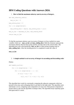 IBM Coding Assessment Questions 2024 | PDF | Mathematics | Computer Data