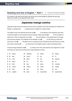 B2 Practice Test: Reading Skills | PDF