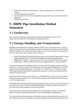 HDPE Pipe Installation Method Statement | PDF