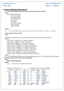 Assignment no :- 1  
                   
Name:- MD Akbar ali
Class:- BCA
 
Roll no :-  3180/22
5. Perform Following SQL queri