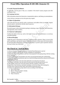 Group Arrival Format Group Arrival Procedures in Hotels | PDF