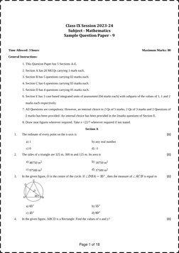 Time Allowed: 3 hours
Maximum Marks: 80


General Instructions:
1. This Question Paper has 5 Sections A-E.
2. Section A has 2