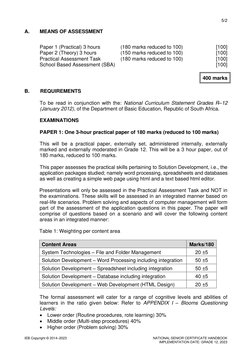 5/2 
 
IEB Copyright © 2014–2023 
NATIONAL SENIOR CERTIFICATE HANDBOOK 
 
IMPLEMENTATION DATE: GRADE 12, 2023 
A. 
MEANS OF