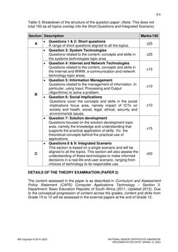 5/4 
 
IEB Copyright © 2014–2023 
NATIONAL SENIOR CERTIFICATE HANDBOOK 
 
IMPLEMENTATION DATE: GRADE 12, 2023 
Table 3: Bre