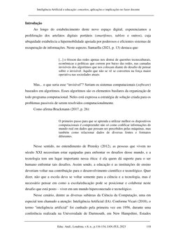 Inteligência Artificial e educação: conceitos, aplicações e implicações no fazer docente