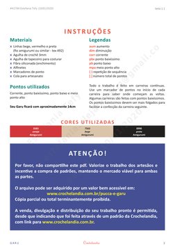 2
G A R U
beta 1.1
Crochelandia
I N STR U ÇÕES
Materiais
xx Linhas bege, vermelho e preta  
(fio amigurumi ou similar - tex 4