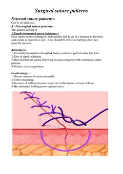 Appositional Pattern Overview of Surgical Suture Patterns | PDF | Surgical Suture | Wound