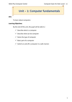 Computer Basics for Kids: Level 1 | PDF | Computer Network | Internet